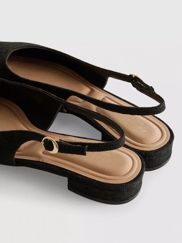 Spidse slingback-mules