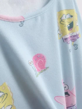 SpongeBob SquarePants ribbet pyjamasser med figurprint