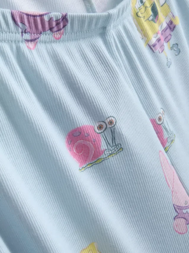 SpongeBob SquarePants ribbet pyjamasser med figurprint