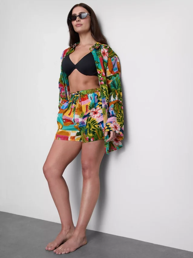 Strandshorts med print