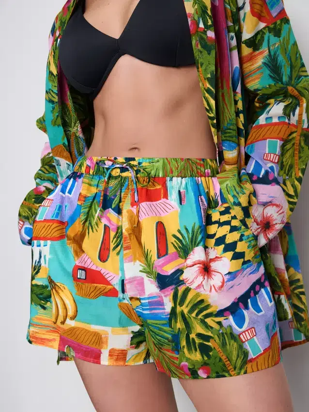 Strandshorts med print