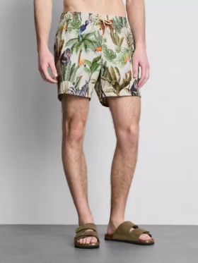 Strandshorts med struktur i jungle-design