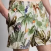 Strandshorts med struktur i jungle-design