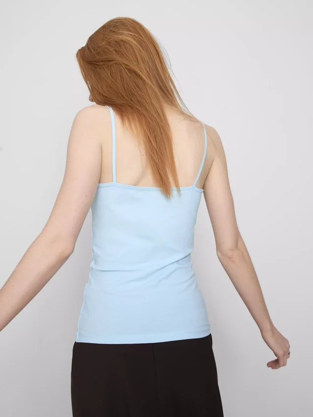Stretch-cami-top med højt bomuldsindhold
