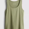 Stretch-tanktop med højt bomuldsindhold