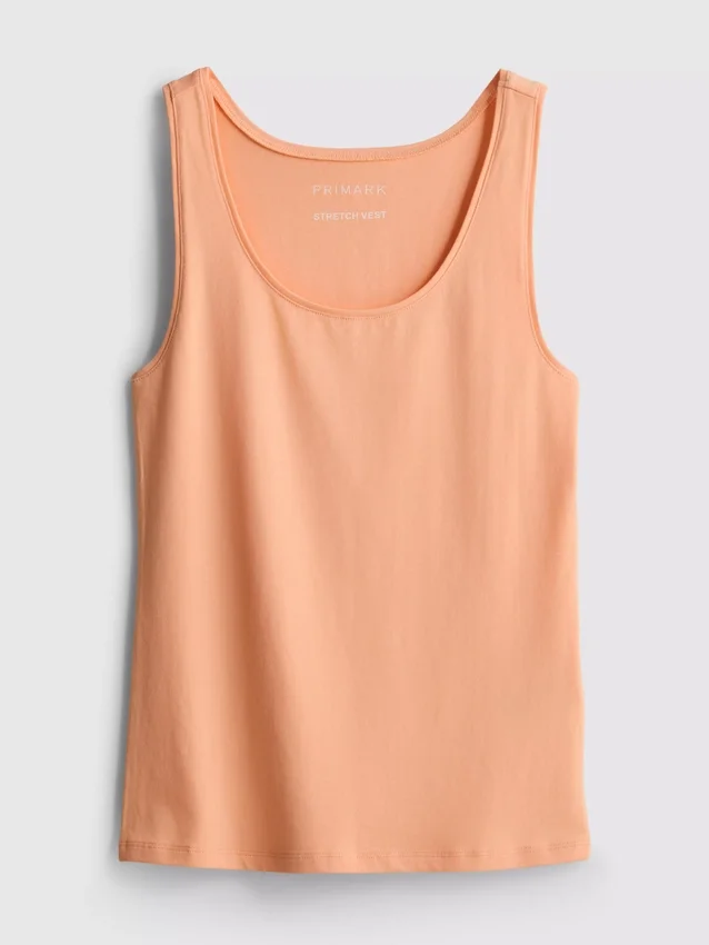 Stretch-tanktop med højt bomuldsindhold