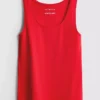 Stretch-tanktop med højt bomuldsindhold