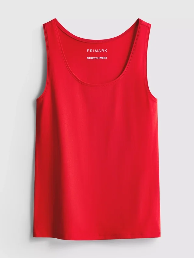 Stretch-tanktop med højt bomuldsindhold