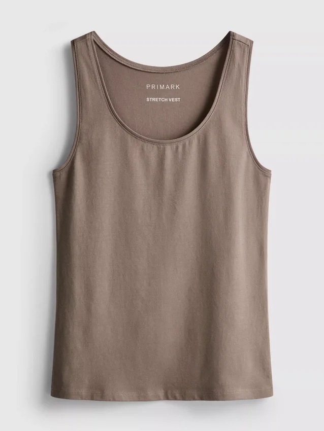 Stretch-tanktop med højt bomuldsindhold