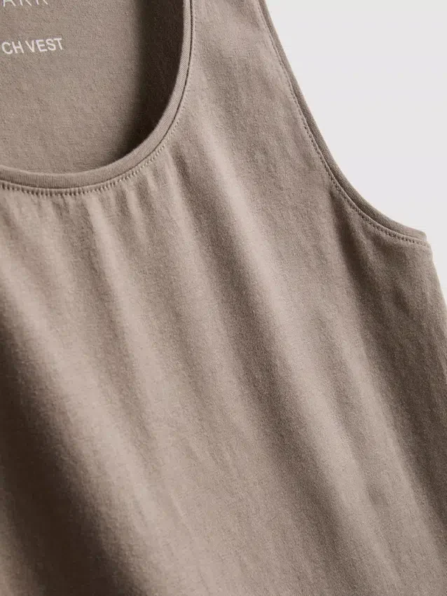 Stretch-tanktop med højt bomuldsindhold
