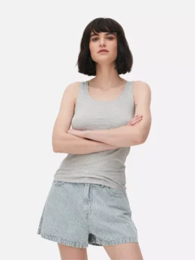 Stretch-tanktop med rund halsudskæring