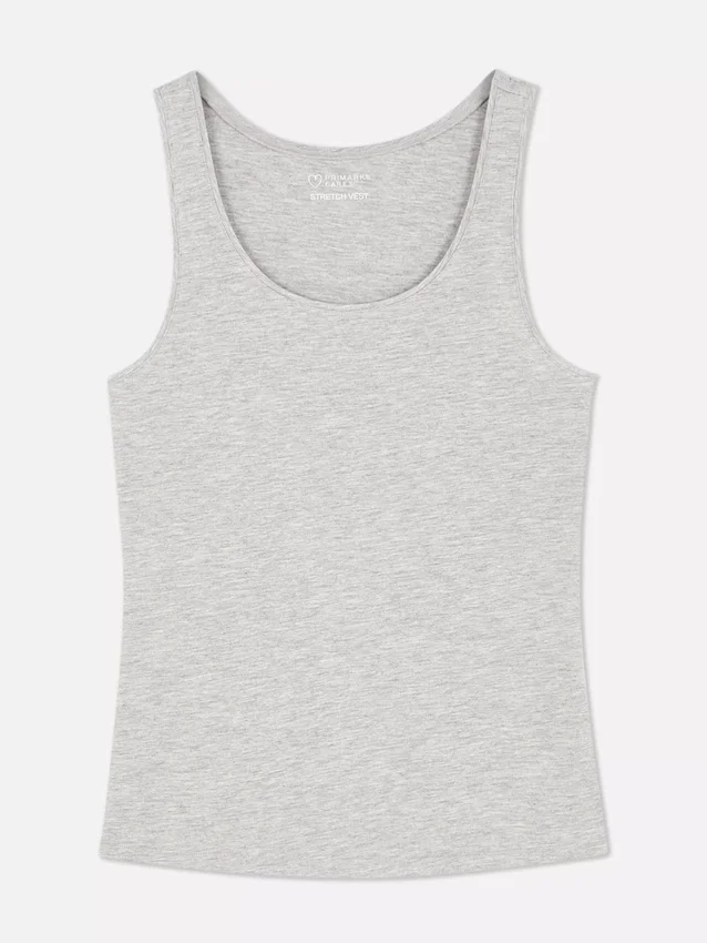 Stretch-tanktop med rund halsudskæring
