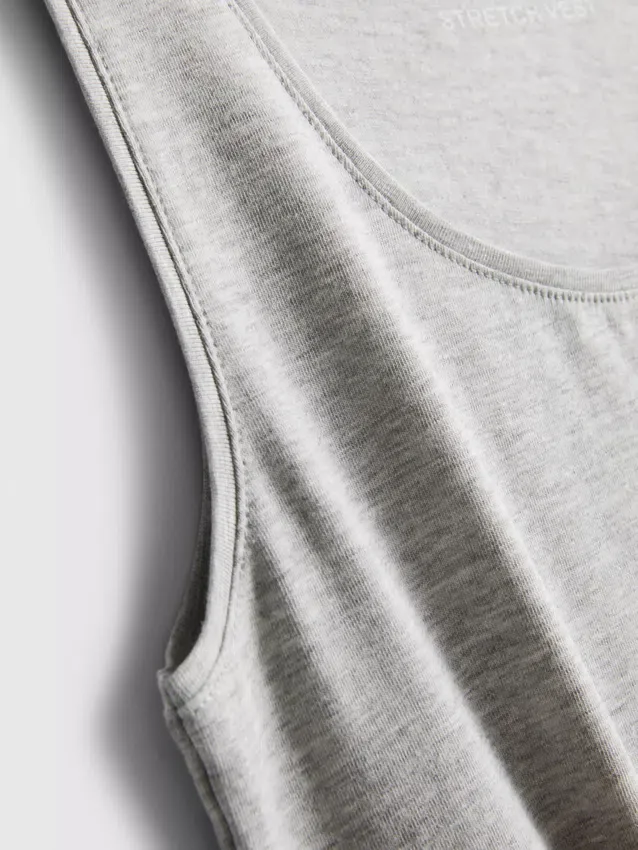 Stretch-tanktop med rund halsudskæring