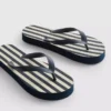 Stribede flip-flops med flad sål