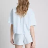 Stribede oxford-shorts med høj talje
