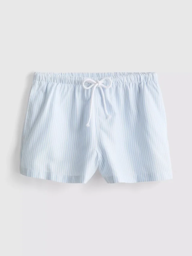Stribede oxford-shorts med høj talje