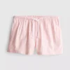 Stribede oxford-shorts med høj talje