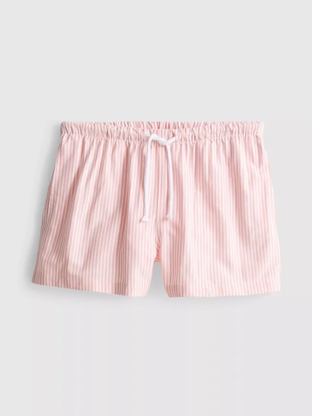 Stribede oxford-shorts med høj talje