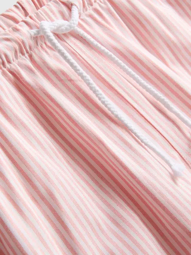 Stribede oxford-shorts med høj talje