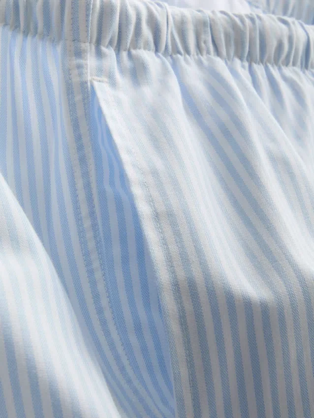 Stribede oxford-shorts med høj talje