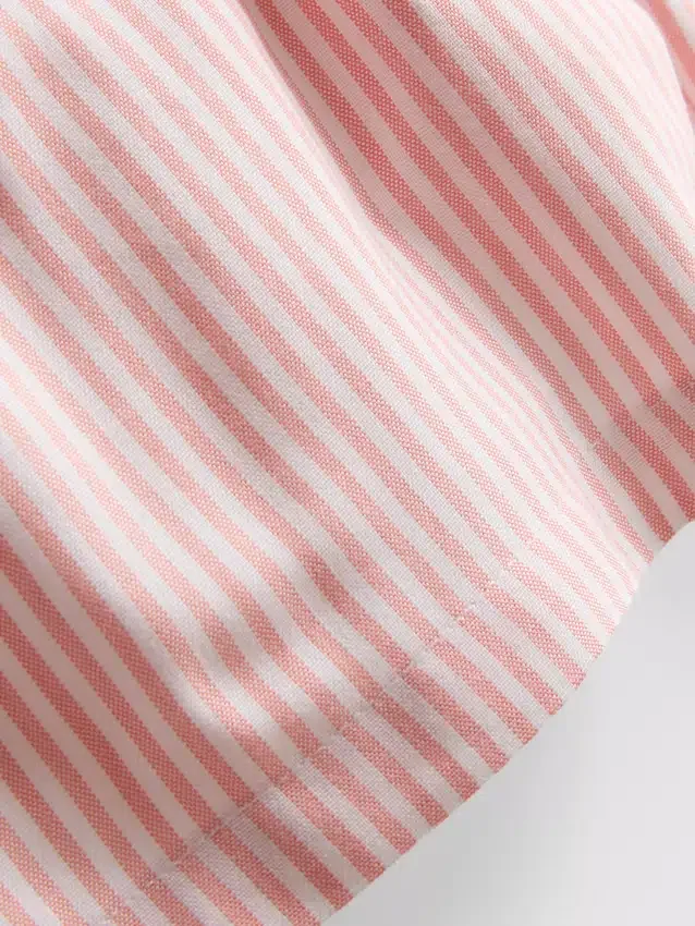 Stribede oxford-shorts med høj talje