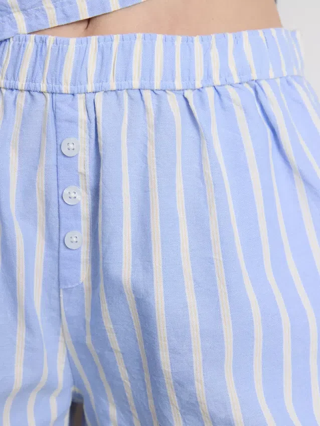 Stribede pyjamasser i bomuld i oxford-stil