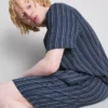 Stribede pyjamasser-shorts