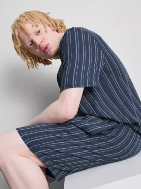 Stribede pyjamasser-shorts
