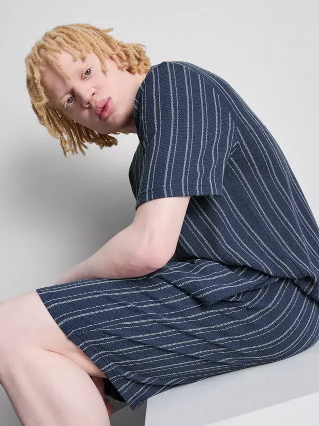 Stribede pyjamasser-shorts