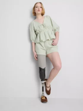 Stribede seersucker-shorts i bomuld