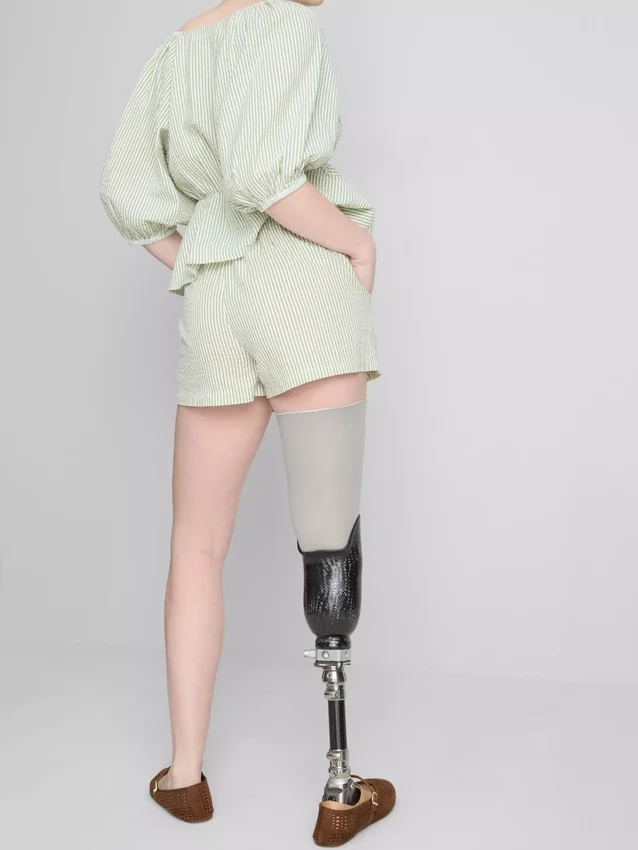 Stribede seersucker-shorts i bomuld