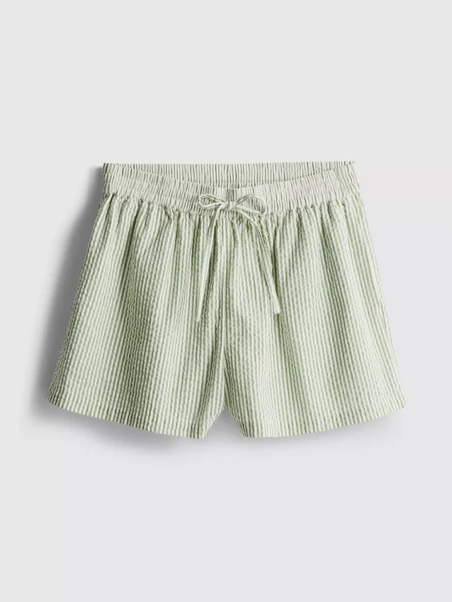 Stribede seersucker-shorts i bomuld