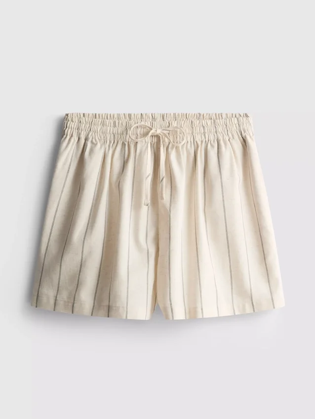 Stribede shorts i bomuldsblanding