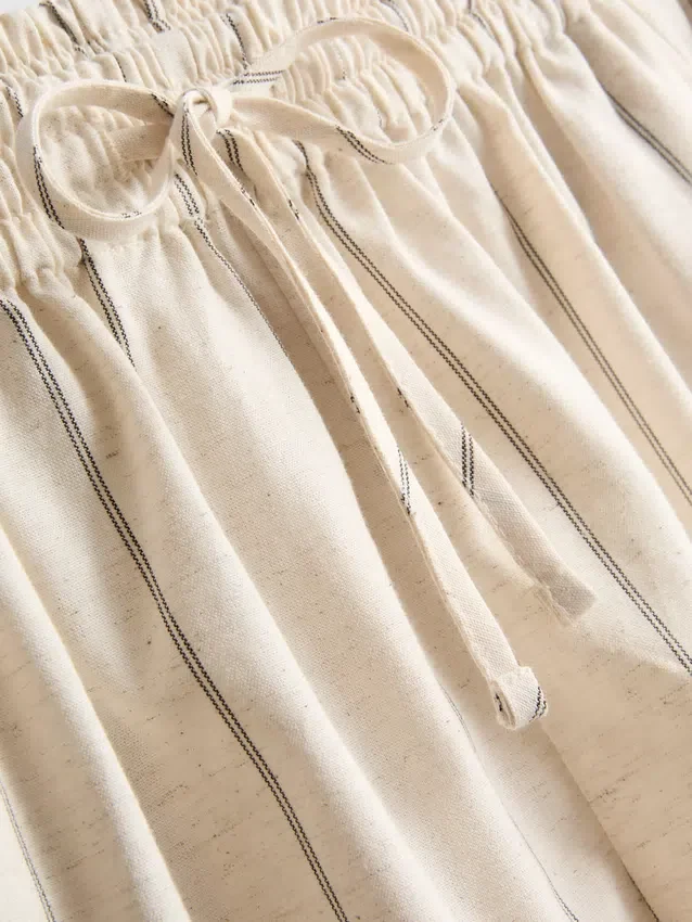 Stribede shorts i bomuldsblanding