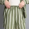 Stribede shorts i bomuldspoplin