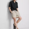 Stribede shorts i linneblanding
