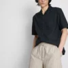 Stribede shorts i linneblanding