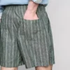 Stribede shorts i linneblanding