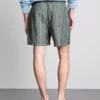 Stribede shorts i linneblanding