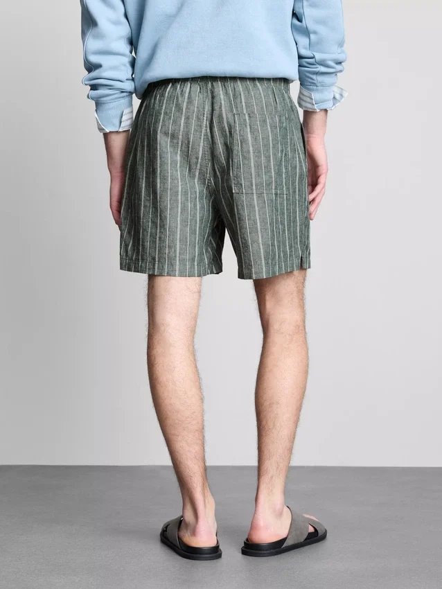 Stribede shorts i linneblanding