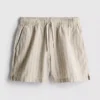 Stribede shorts i linneblanding