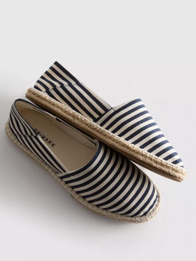 Stribede slip-on-espadriller