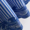 Stribet broderet maxi-kjole