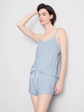 Stribet cami-pyjamasser med korte bukser