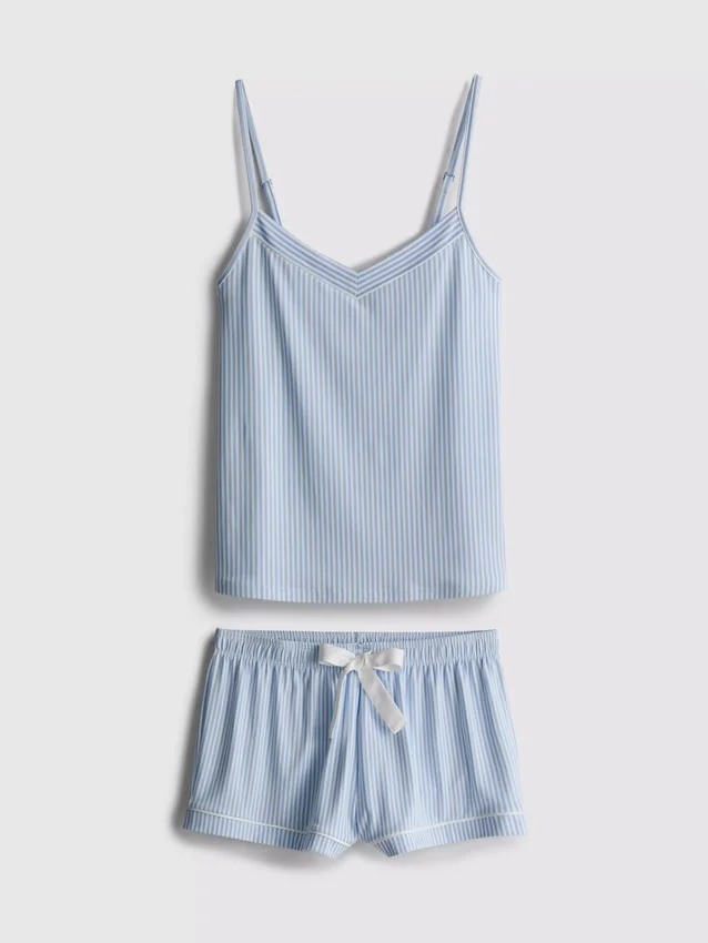 Stribet cami-pyjamasser med korte bukser