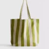 Stribet canvas-tote-taske