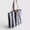 Stribet canvas-tote-taske