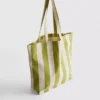 Stribet canvas-tote-taske
