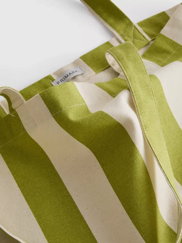 Stribet canvas-tote-taske