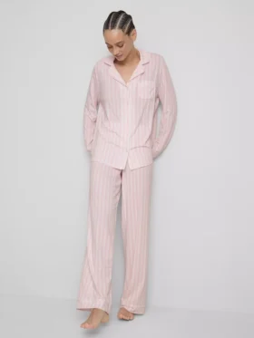 Stribet jersey-pyjamasser i boyfriend-stil